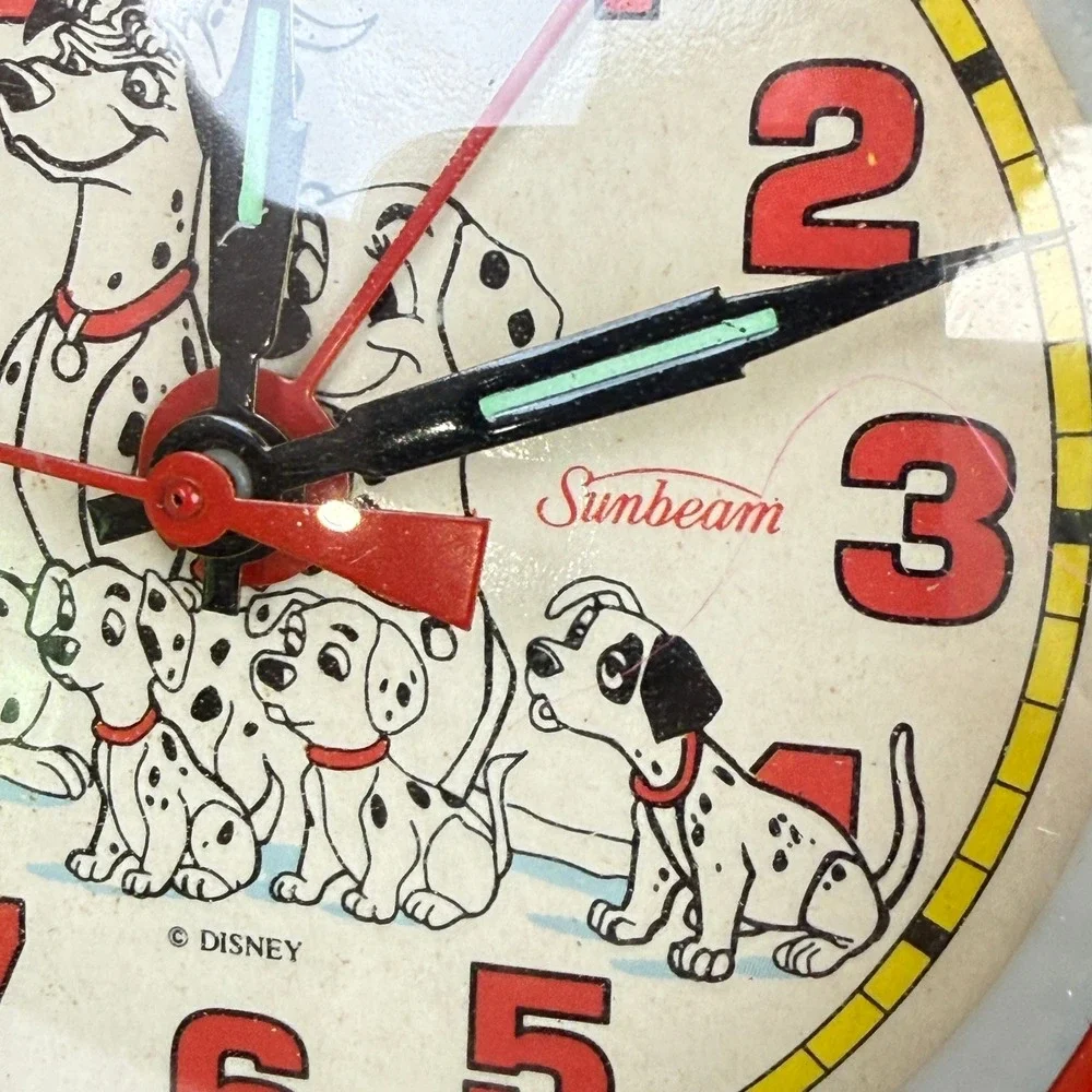 Sunbeam 101 Dalmatians Alarm Clock Kids Small Red Disney Twin Bell - TESTED